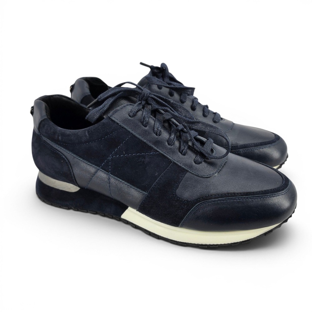 Marc Nolan Ash Mens 11 Navy Leather Suede Sneakers New Lace Up Casual Shoes New